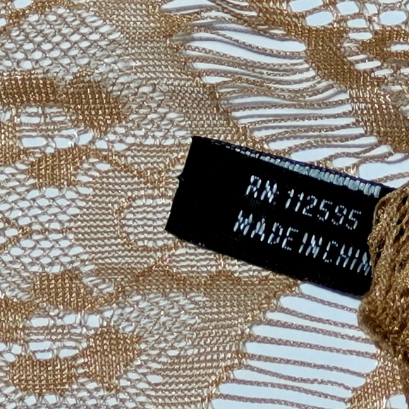 Infinity Lace Fringed Champagne Colored Scarf - Picture 8 of 11